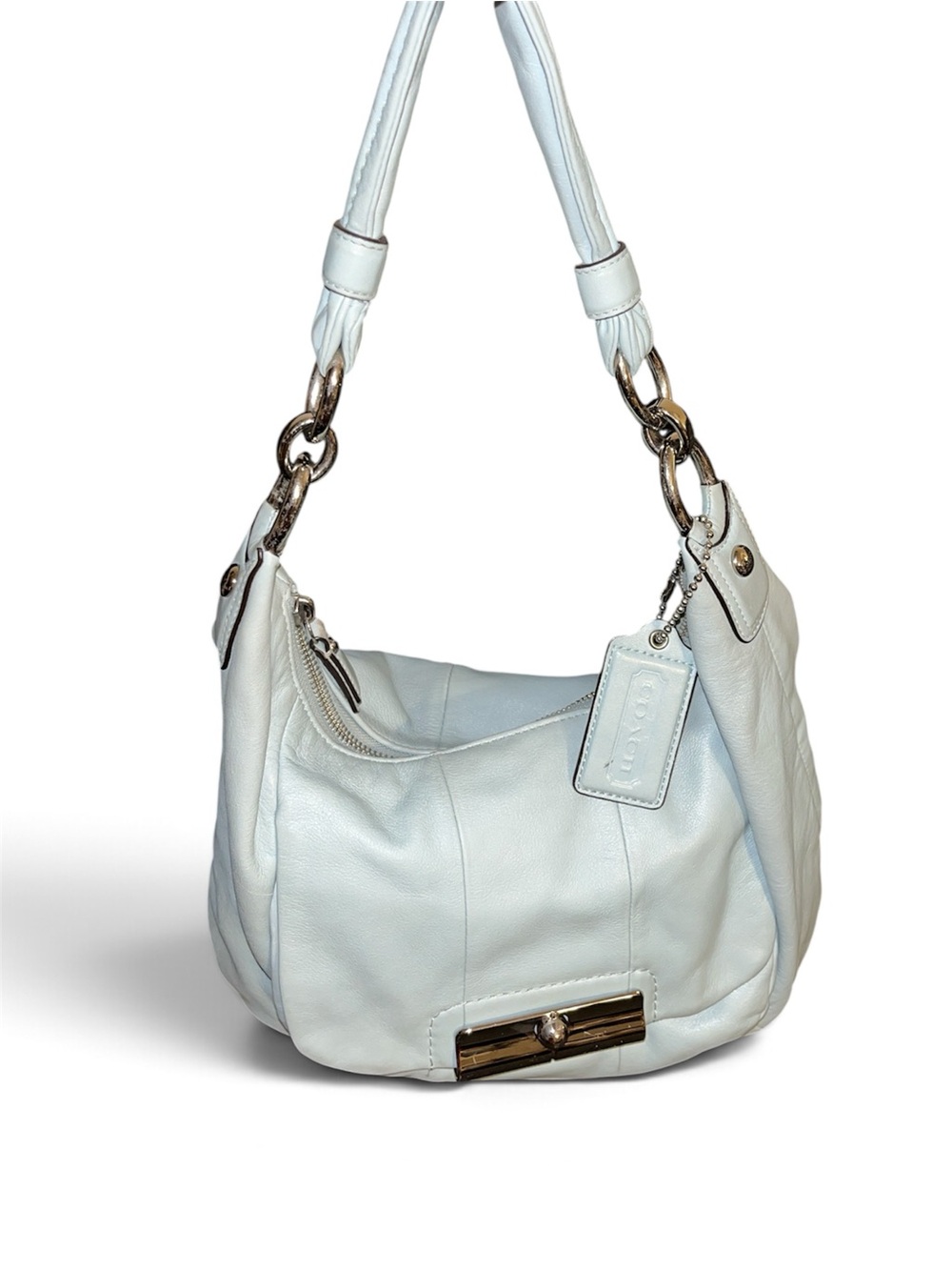 COACH KRISTIN EMBELLISHED LIGHT BLUE BAG